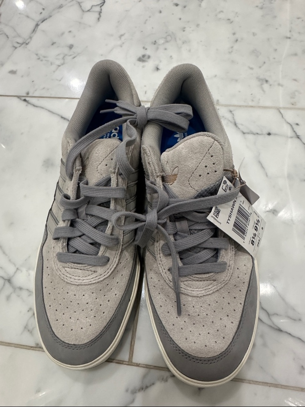 adidas Men's Gray Suede & Mesh Low-Top Sneakers